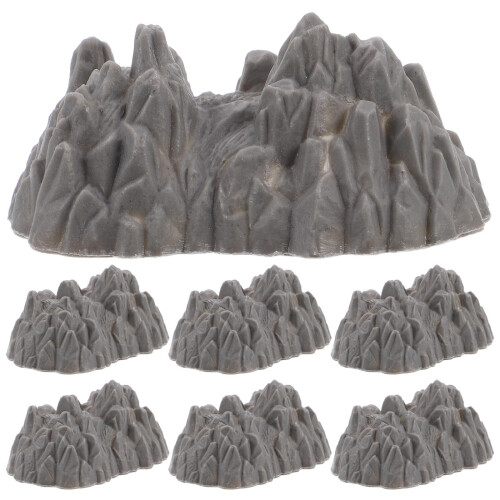 100Pcs Dark Grey Mini Landscape Ornament Durable Plastic Rockery Decor
