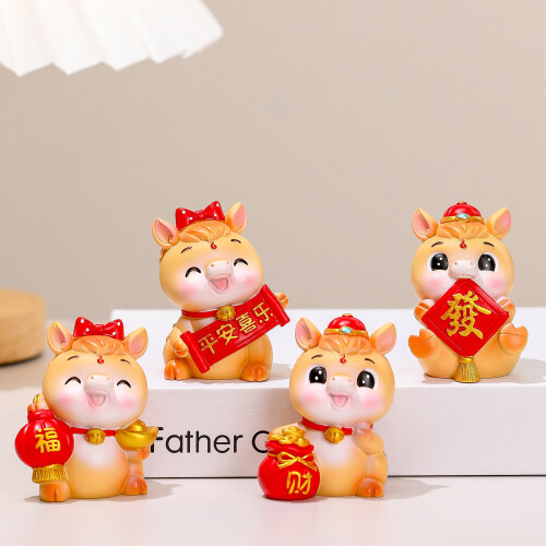 Chinesische Neujahrs-Pferdefiguren,-Voller Segen 1