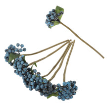 24Pcs Blue Faux Red Berry Stems Artificial Branches for Indoor Decor
