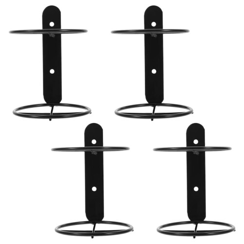 12Pcs Black Metal Wall Mounted Rack Single Holder for Home