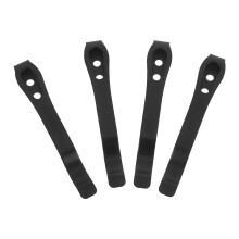 8Pcs Compact Black Stainless Steel Pocket Clips for DIY Gear