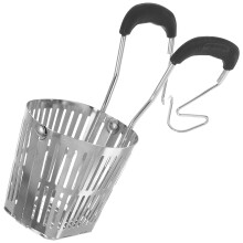 5Pcs Silver Stainless Steel Noodle Strainer Spoons for Hot Pot