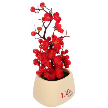 4Pcs Mini Artificial Bonsai Tree Multi Color Plastic Potted Decoration