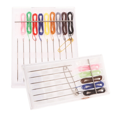 2Sets Practical White Sewing Thread Kit for Home and Travel Use
