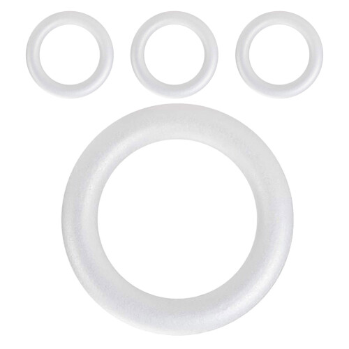 8Pcs Solid Foam Wreath Forms White Round Craft Circles for Decorations