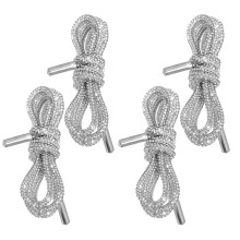 20Pcs Silver Glitter Rhinestone Shoelaces for Sneakers Dress Shoes