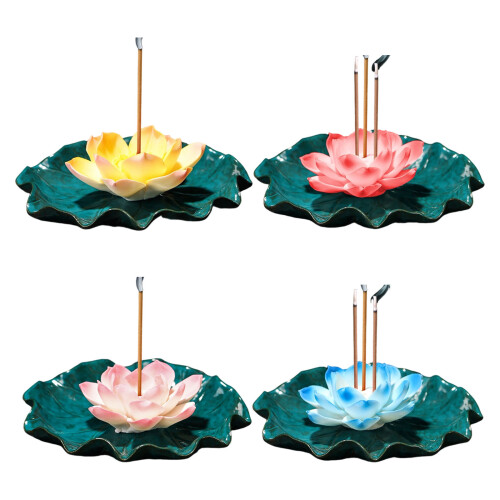Ceramic Lotuses Incenses Burners for Stick/Coil/Cone-safflower 1