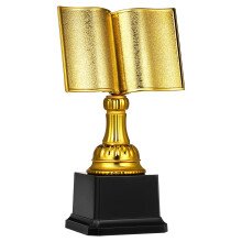 6Pcs Golden Plastic Trophies for Reading Competition Awards