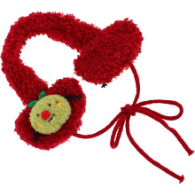 3Pcs Women's Red Winter Ear Muffs Soft Plush Ear Warmers for Biking