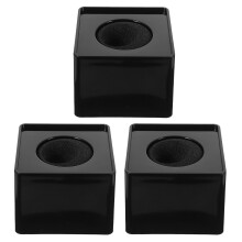 15Pcs Black Mic Logo Cubes Plastic Interview Microphone Flag Stands
