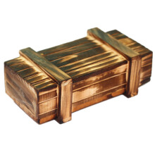 9Pcs Light Brown Wooden Opening Puzzle Box Toy