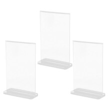 12Pcs Clear Acrylic Double Sided Table Sign Holders for Shop Display