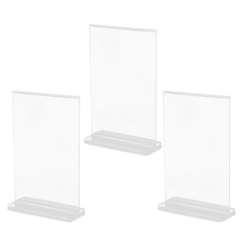 12Pcs Clear Acrylic Double Sided Table Sign Holders for Shop Display