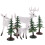 3Sets Miniature Plastic Trees with Deer Model for Landscape Decoration 1