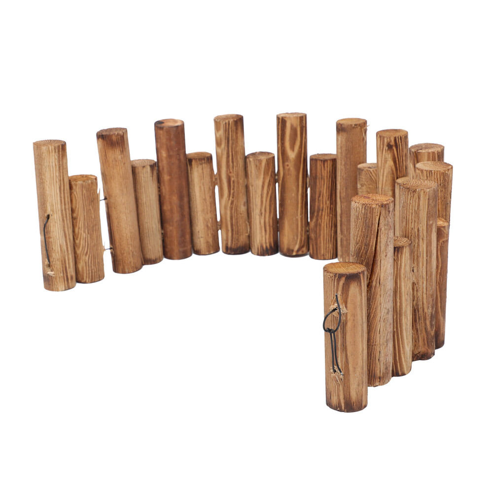 2Pcs Brown Wooden Garden Fence Decorative Outdoor Courtyard Partition 3673383772665