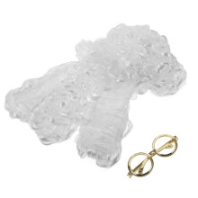 4Pcs PVC White Curly Judge Wigs Lawyer Hairpiece Cosplay