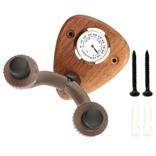 5Pcs Wooden Metal Guitar Wall Mount Holder with Hygrometer for Guitar
