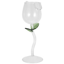 4Pcs Transparent Rose Wine Glasses Elegant Flower Goblet for Weddings