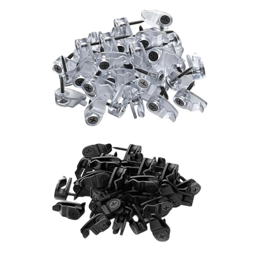 50 Pieces Wind Resistant Curved Plastic Hook For Stable-Black 1