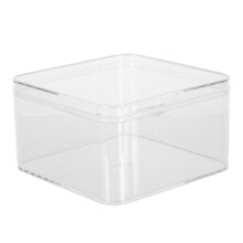 12Pcs Transparent Acrylic Cube Storage Bins with Lid for Cotton Pads