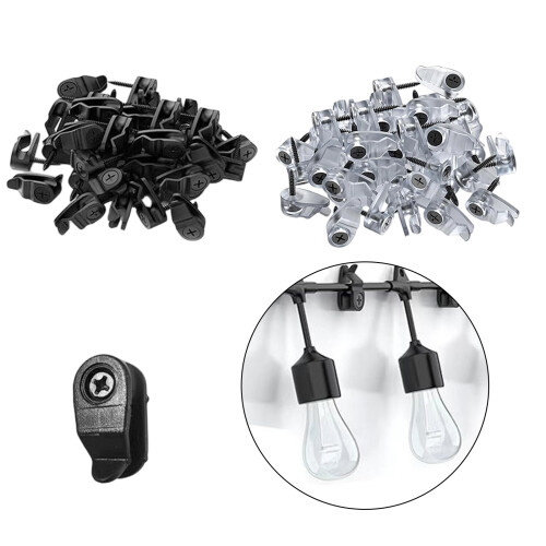 50 Pieces Reinforced Plastic Hook for Camping Parties-Clear 2