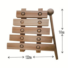 2Pcs Beige Wooden Knocking Xylophone DIY Painting Toys for