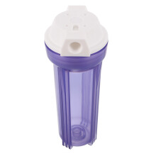 2Pcs Transparent Water Filter Housing with Leakproof Cap for Home Use