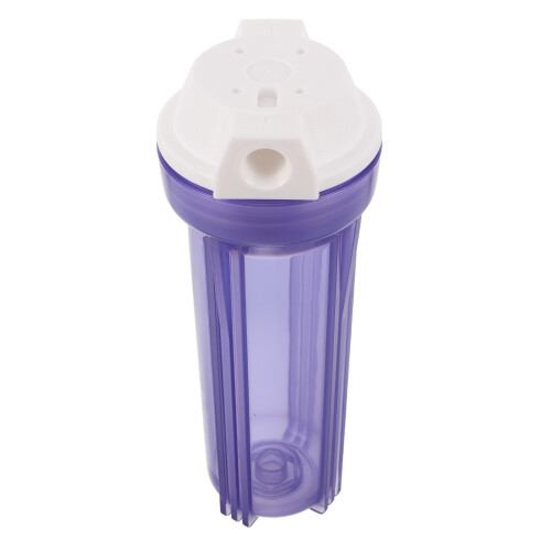 2Pcs Transparent Water Filter Housing with Leakproof Cap for Home Use