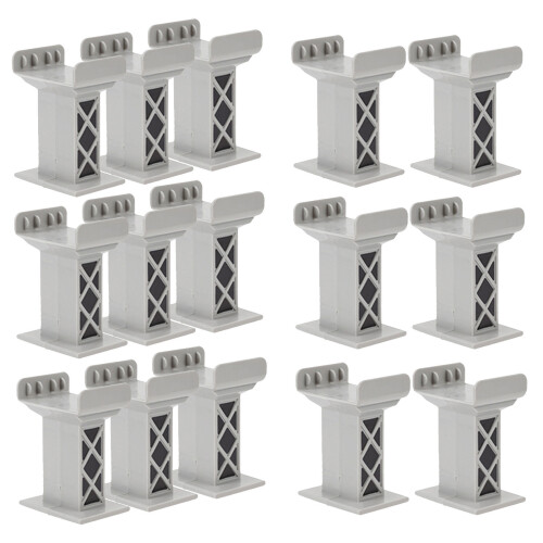 60Pcs High-Level Grey Plastic Train Bridge Supports for Home Rails