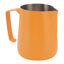 450ml Stainless Steel Milk Frothing Pitcher, Orange, 80mm Diameter