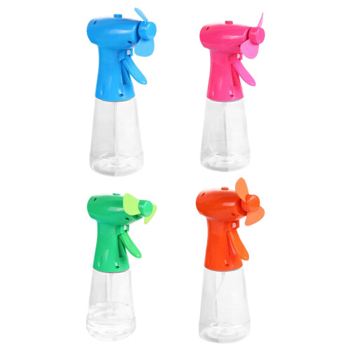 Hand Cranked Mist Cooling Fan Portable Handheld Mist-Orange 1