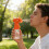 Hand Cranked Mist Cooling Fan Portable Handheld Mist-Orange 3