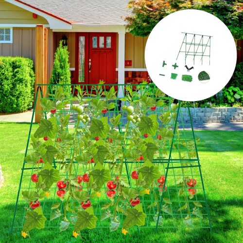 48 Inch A Frame Versatile Garden Trellis Heavy Duty with Net 1