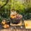 Efficient Combustion Wrought Iron BBQ Barbecue with Wood Base 2