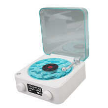 Haut-parleur platine vinyle vintage 1500 mAh 64 Go blanc