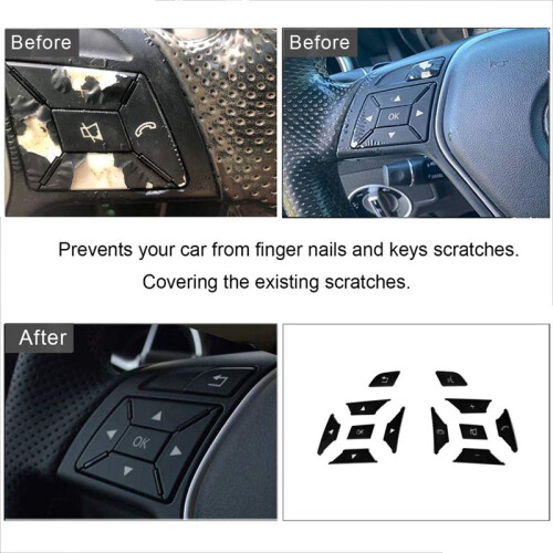 36x Car Steering Wheel Button  Trim Cover Sticker for   A B C E Ml Gl Cla Gla Glk Sl Class W176 W212 1