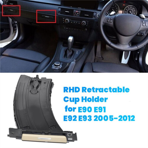 RHD Car Cup Holder Retractable Trim 51459173468 for  E90 E91 E92 E93 2005-2012 Dashboard Drink Holder Right Driver 1