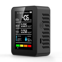 TVOC-detectie Binnenluchtkwaliteitsmonitor 5-in-1 meter Realtime detectie CO2-detector HCHO Temperatuur- en vochtigheidsdetectie Draagbaar ontwerp