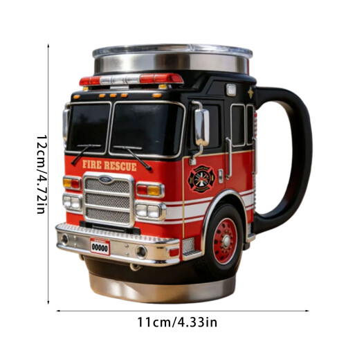 Double Walled Stainless Steel Fire Rescuing Mug 3D Design 2