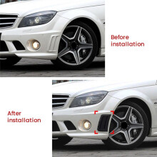 Car Front Bumper Splitter Side Air Vent Outlet Cover Wind Knife Trim for - C-Class W204 S204 2007-2010 ,B