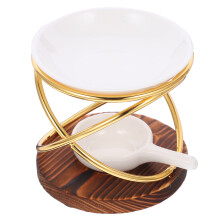 5Stk Keramik Duftölbrenner Teelichthalter Holz Aromadiffusor