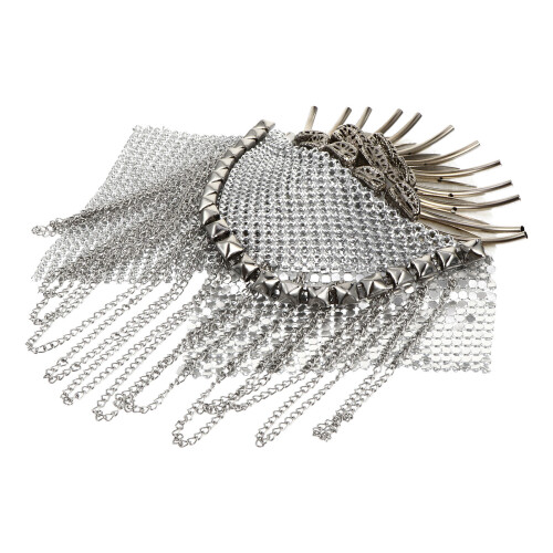 3Stk Silber Schulterabzeichen Epaulet Broschen Quasten