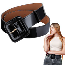 4Stk Damen Gürtel Vintage Kunstleder Metall Schnalle