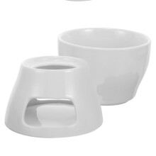 4Sets Weiße Keramik Schmelzschale Fondue Topf Butter Käse Schokolade