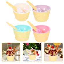 1Set Mehrfarbige Plastik Eiscreme Schalen Für Kinderparty