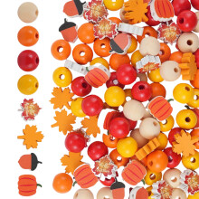 Naturholzperlen-Set für Thanksgiving-Bastelarbeiten,-180