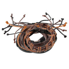 10Stk Geflochtenes Lederarmband Bunt Als Stylisches Schmuckset