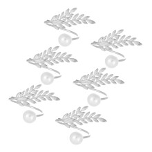 Elegante Perlen-Serviettenringe aus Metall mit-Silber