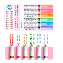 Set van 6 creatieve lijntekenpennen, diverse kleuren,-Type D