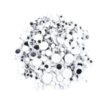 600Pièces Yeux Cartoon Autocollants Noir Plastique Pour Artisanat DIY